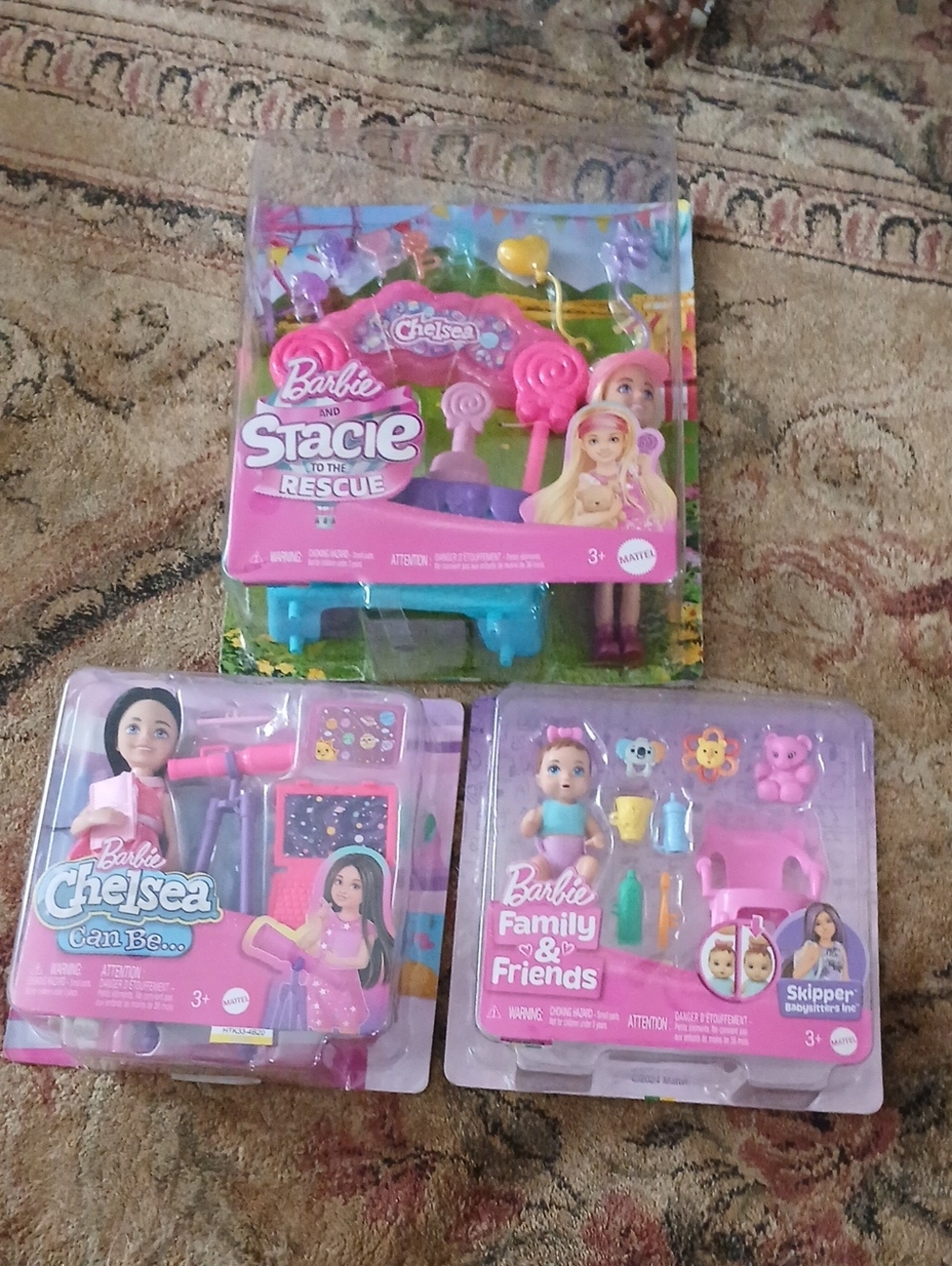 Barbie Chelsea Mini Doll Playset Trio in Pink and Purple